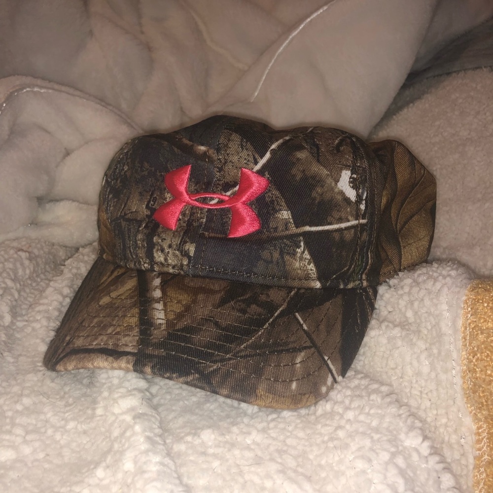 Pink and Camo Under Armour Hat 💕